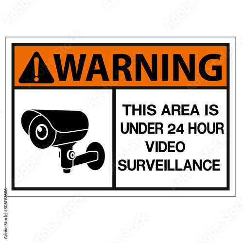 CCTV Camera. Black Video surveillance sign.vector isolated