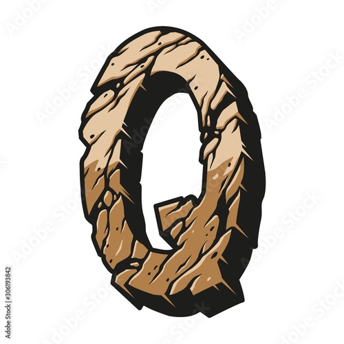 Colorful letter Q desert design concept
