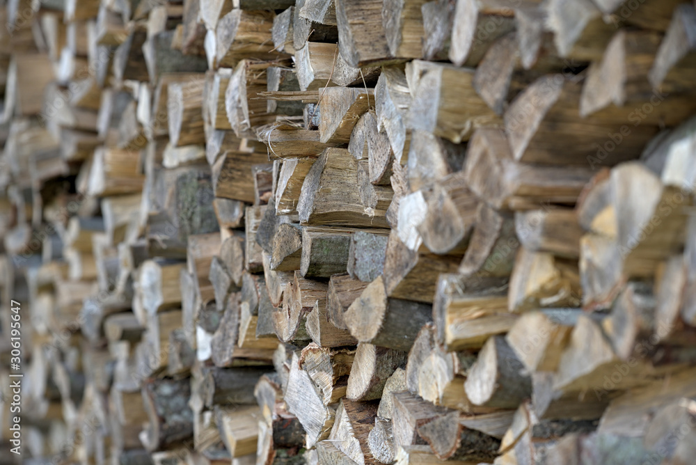 Pile of chopped fire wood, prepared for winter Pile of chopped fire wood, prepared for winter