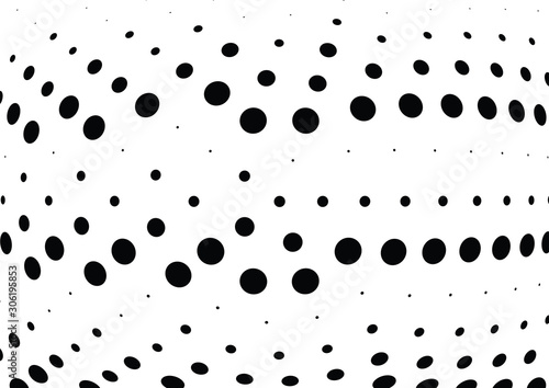 Abstract halftone wave dotted background. Futuristic grunge pattern, dot, circles. Vector modern optical pop art texture for posters, sites, business cards, cover, labels mock-up, stickers layout