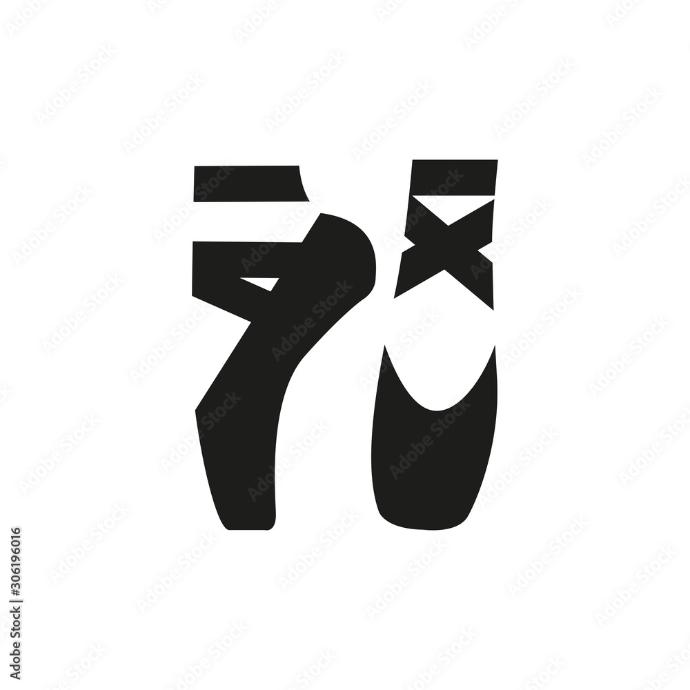 Ballet Pointe shoes icon. Simple vector illustration Stock Vector