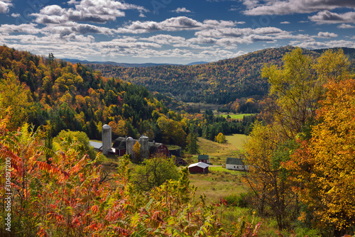 Hillside Acres farm Barnet Center Vermont with Fall colors photo