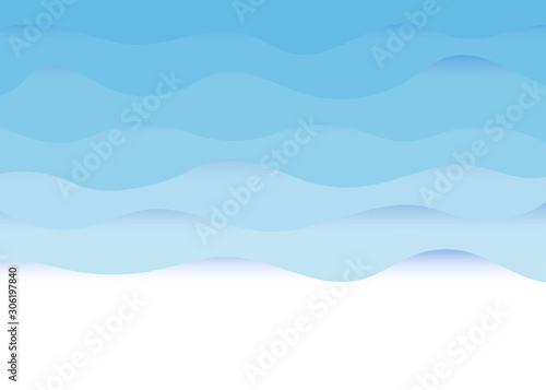 Abstract light blue ocean wave background vector illustration