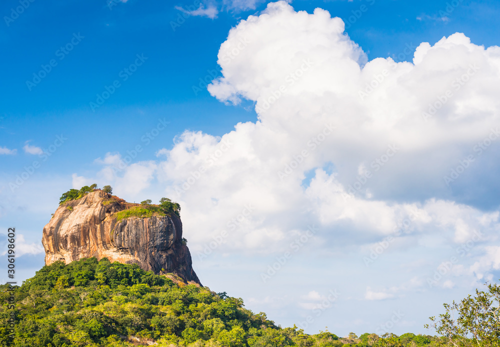 Sigiriya Lion rock with beautiful dramatic sky