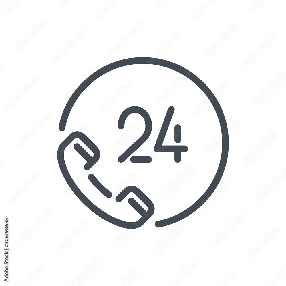 Customer call support service line icon. Phone tube with chat box vector outline sign. Customer call support service line icon. Phone tube with chat box vector outline sign.