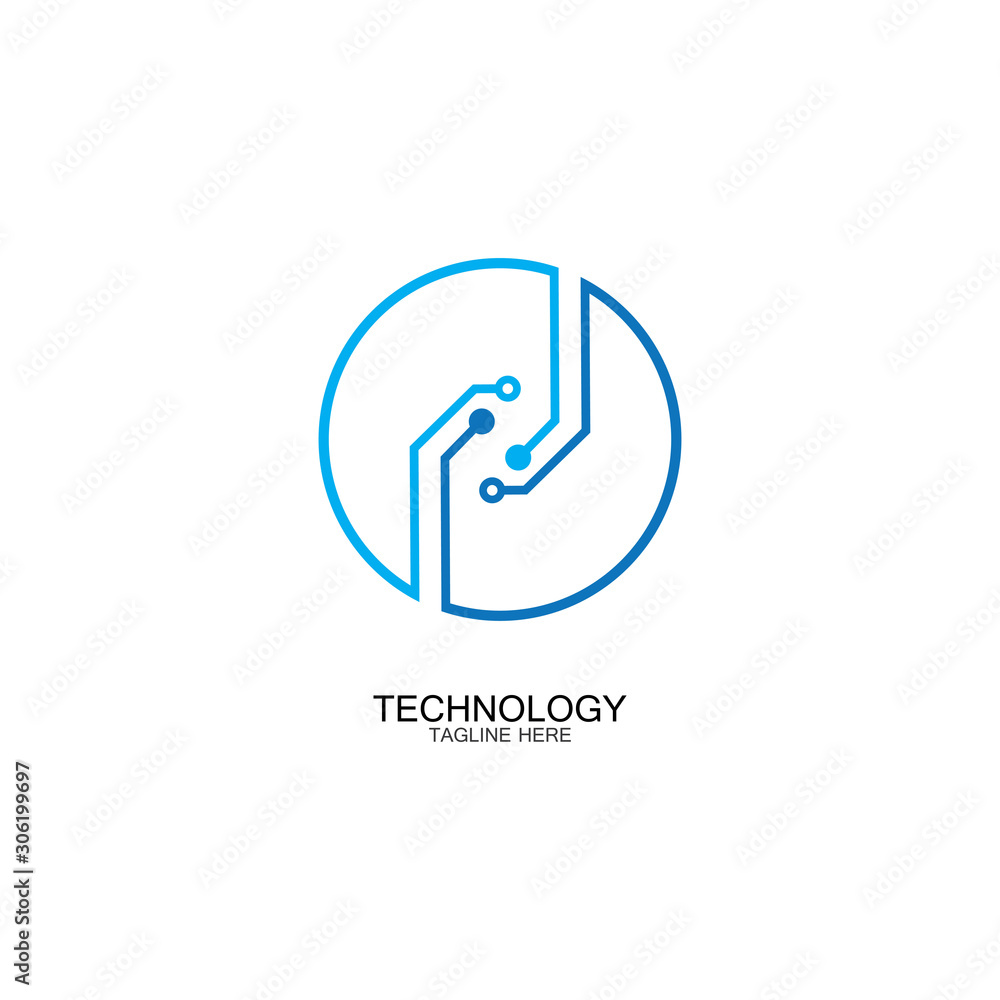 circuit technology logo vector template-vector circuit technology logo vector template-vector
