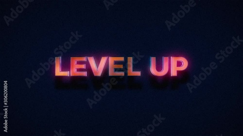 Retro Level Up Text Glitch