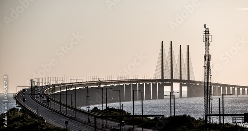 Öresundsbron as seen from he Swedish side, close to Malmö