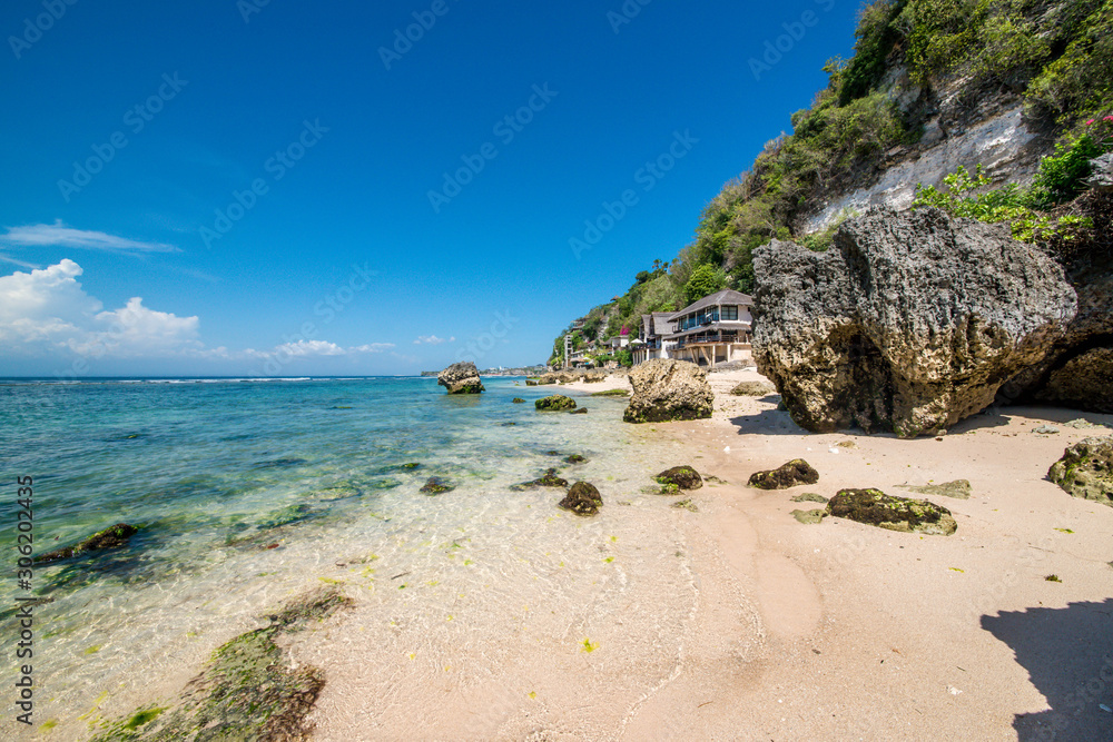 A beautiful view of Padang Padang beach in Bali, Indonesia A beautiful view of Padang Padang beach in Bali, Indonesia