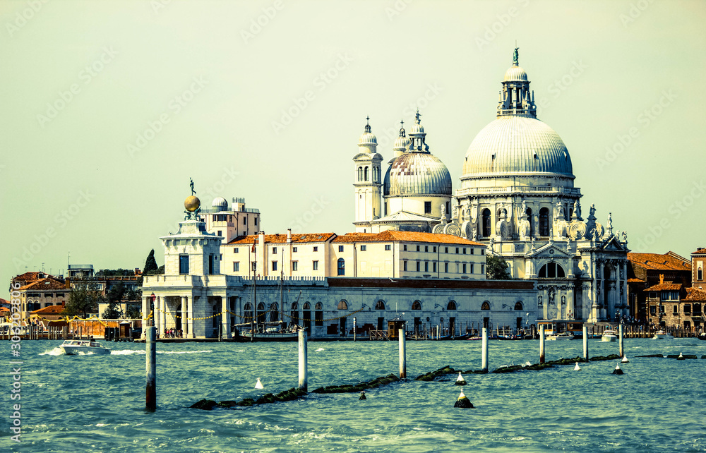 Panorama view on the Santa Maria Della Salute Venice, Italy
