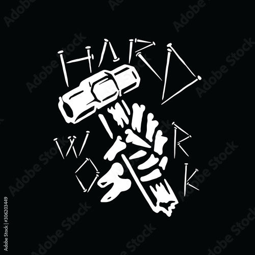 Hard Work Graphic Illustration Vector Art T-shirt Design