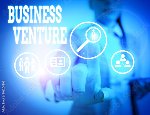 Word writing text Business Venture. Business photo showcasing new business that is formed with a plan and expect gain