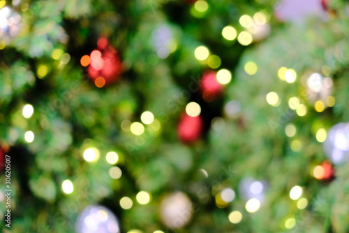Decorated Christmas tree-blur for background.