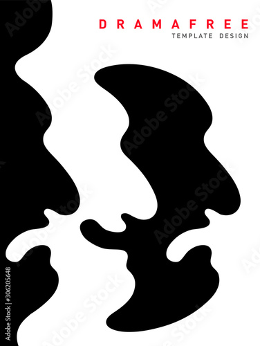 DRAMA FREE CONCEPT DESIGN. Black and White represents good and bad. Book, Magazine, Brochure, Poster ready made design.