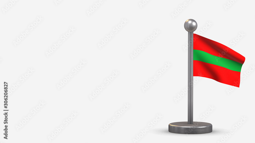 Transnistria 3D waving flag illustration on tiny flagpole. Transnistria 3D waving flag illustration on tiny flagpole.