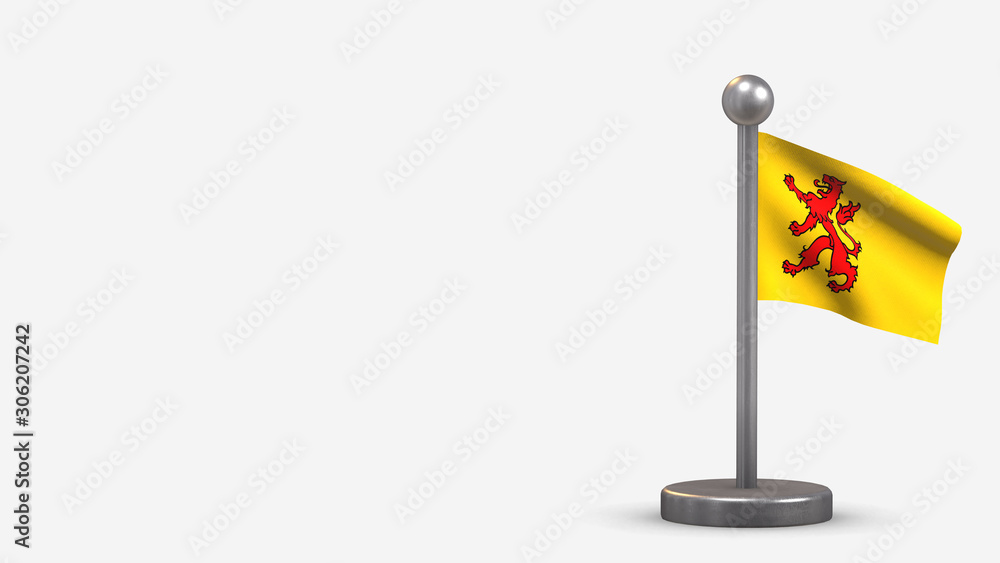 South Holland 3D waving flag illustration on tiny flagpole. South Holland 3D waving flag illustration on tiny flagpole.