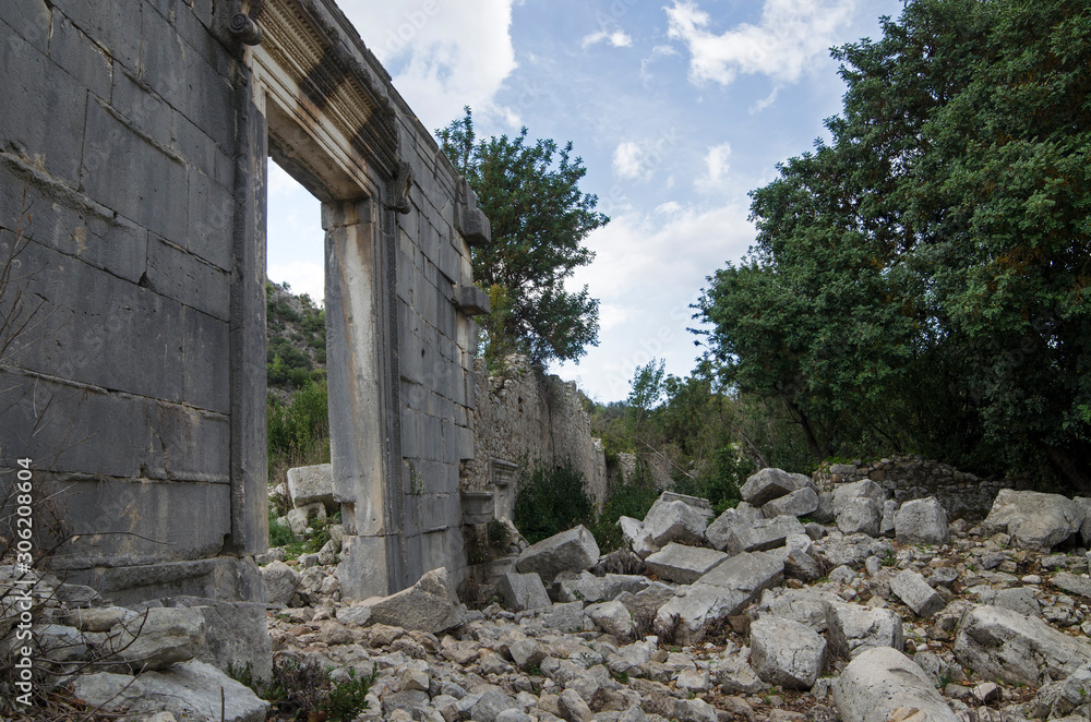 Ruins of the ancient city in Turkey
