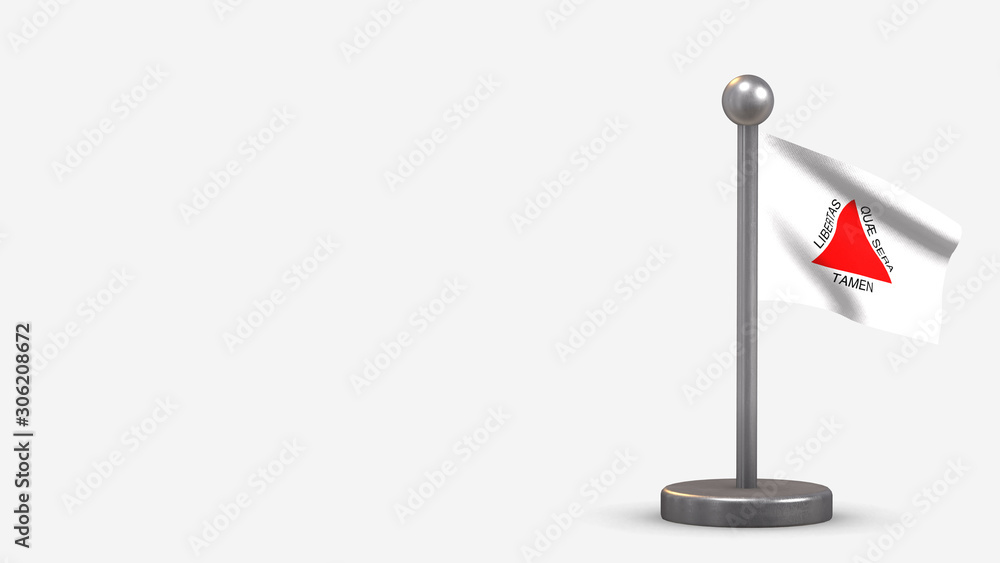 Minas Gerais 3D waving flag illustration on tiny flagpole. Minas Gerais 3D waving flag illustration on tiny flagpole.