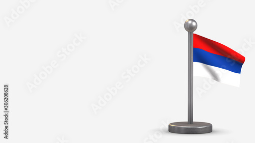 Misiones 3D waving flag illustration on tiny flagpole.