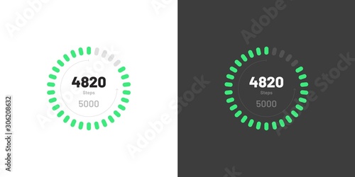Control knob used for regulating. Dashboard UI and UX Kit. Control center design. Progress bar. Temperature control. Eps 10.
