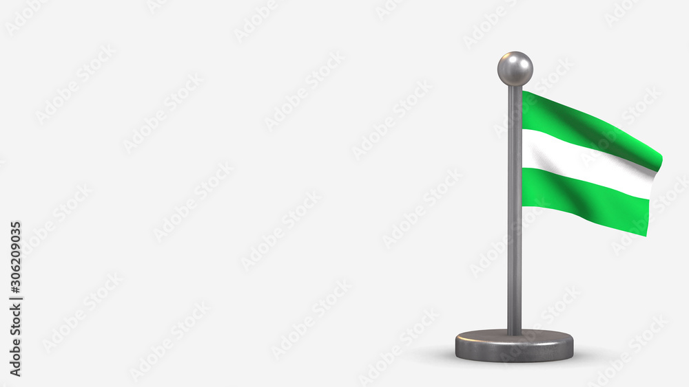 Los Rios 3D waving flag illustration on tiny flagpole. Los Rios 3D waving flag illustration on tiny flagpole.