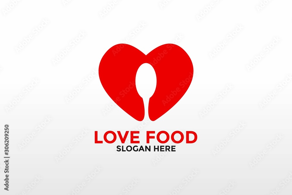 love food logo design, food logo icon vector isolated