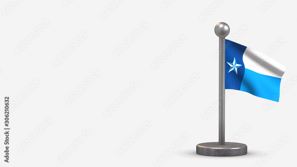 Dallas 3D waving flag illustration on tiny flagpole. Dallas 3D waving flag illustration on tiny flagpole.