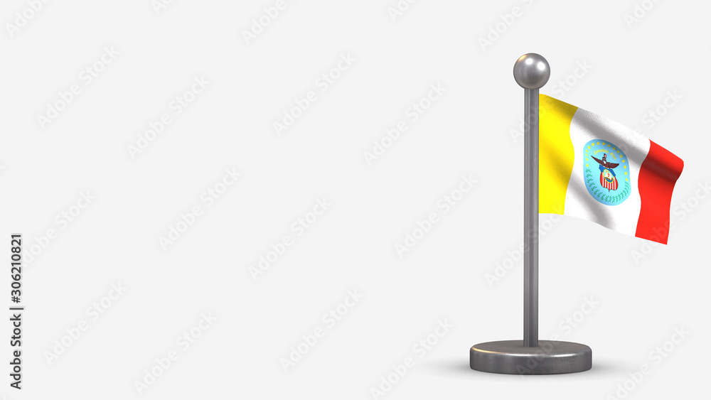 Columbus Ohio 3D waving flag illustration on tiny flagpole. Columbus Ohio 3D waving flag illustration on tiny flagpole.