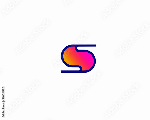 Free Download simple letter S initial line with color logo design - GFXLoad