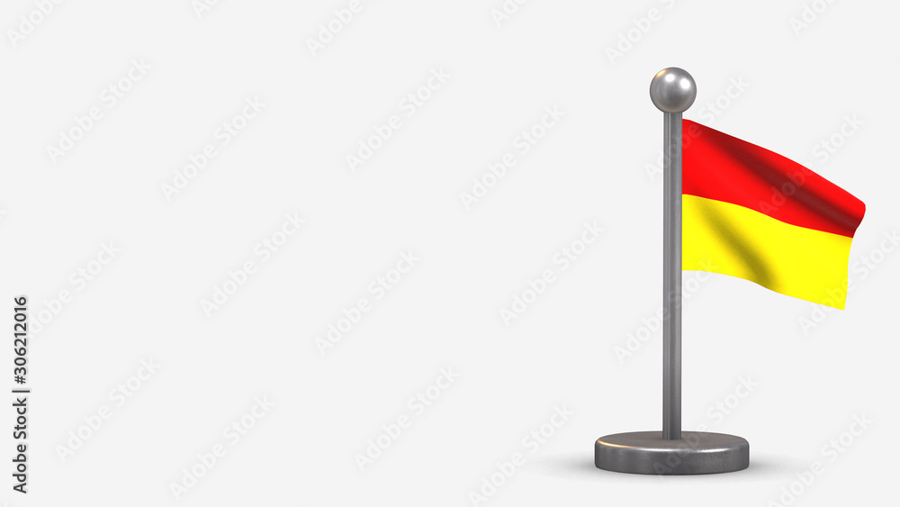 Azuay 3D waving flag illustration on tiny flagpole. Azuay 3D waving flag illustration on tiny flagpole.