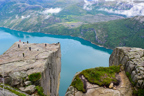 Fototapeta Naklejka Na Ścianę i Meble -  Prekestolen or Pulpit Rock and Lysefjord Landscape. Norway.