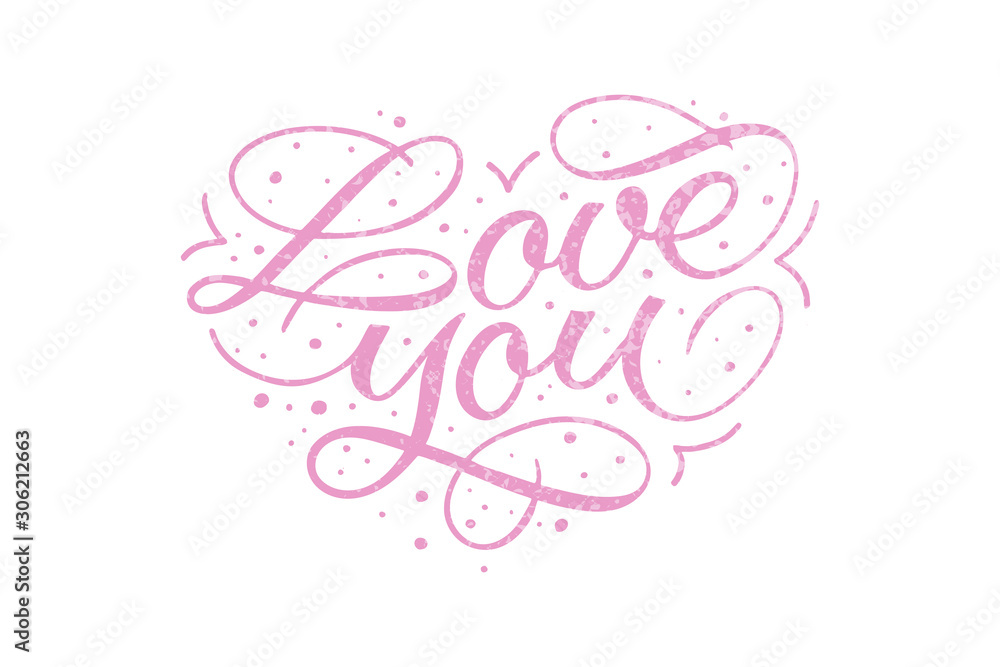I Love You - decorative vector lettering for postcards and posters I Love You - decorative vector lettering for postcards and posters