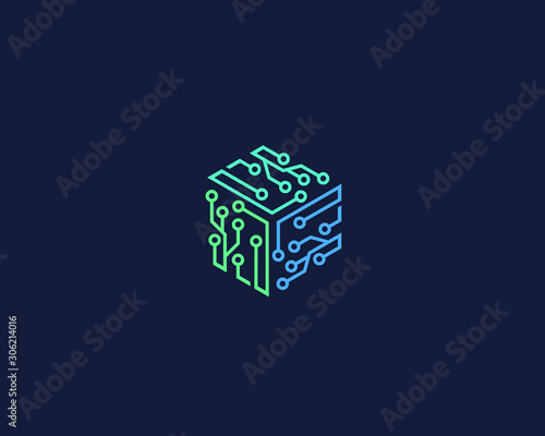 set of Hub Network Connection Line Icon Isolated vector