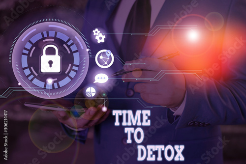 Obraz na plátně Writing note showing Time To Detox