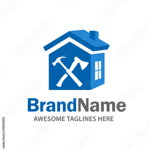 home renovation logo,Real Estate logo, Property and Construction Logo design Vector