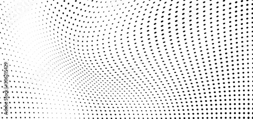 Monochrome chaotic half-tone texture. Vector black and white background of dots