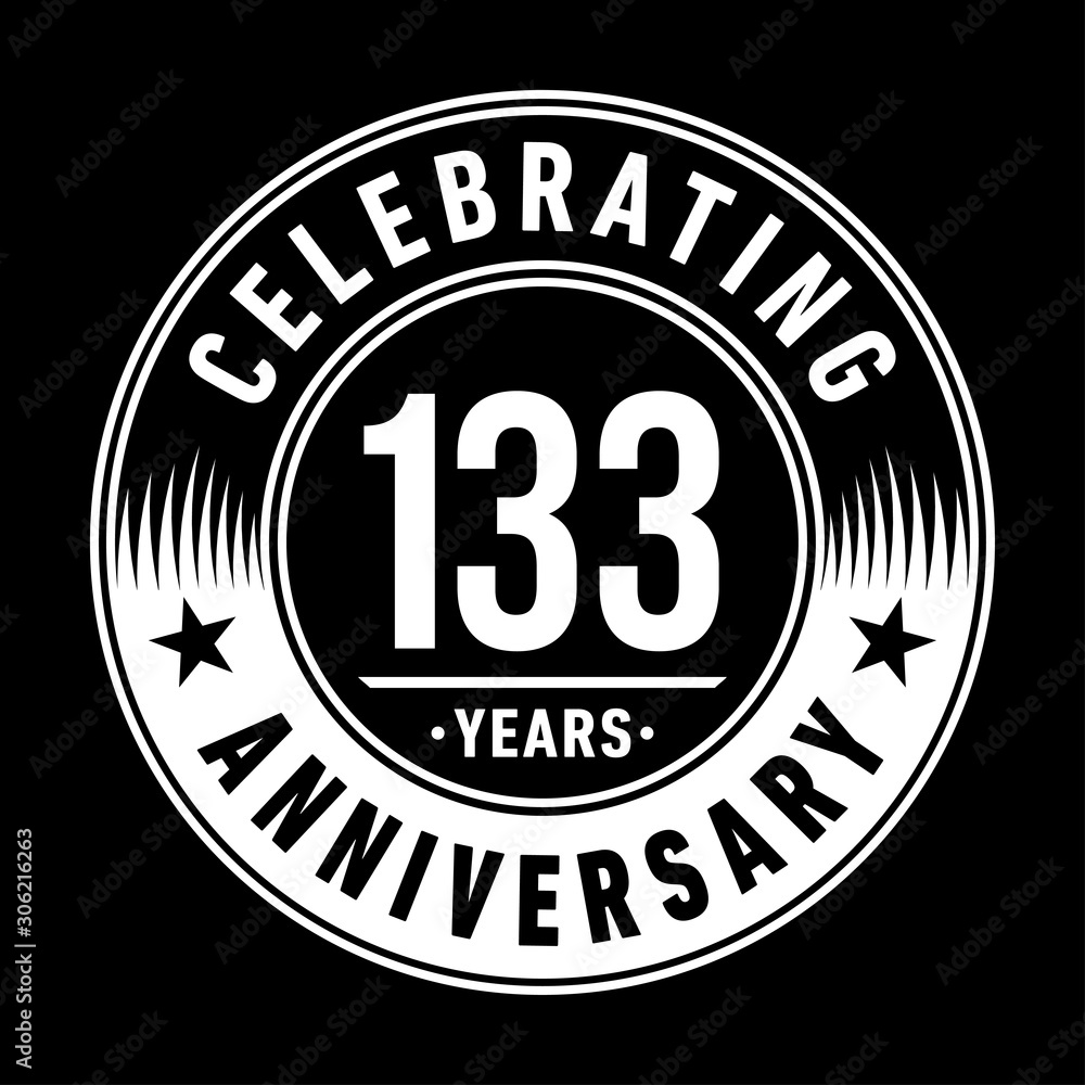 Fototapeta premium 133 years anniversary celebration logo template. One hundred thirty three years vector and illustration.