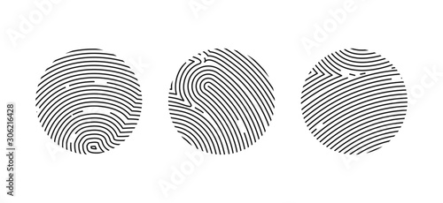 Set of fingerprint or thumbprint vector