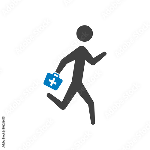 On call doctor icon, Emergency call icon. Medical help