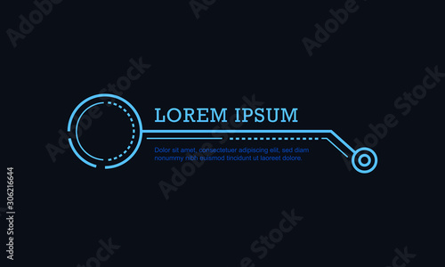 Digital callouts titles. Futuristic sci fi frame template design. Vector illustration