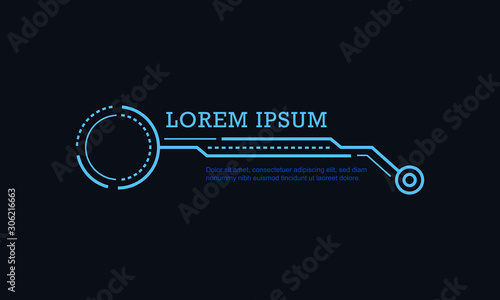 Digital callouts titles. Futuristic sci fi frame template design. Vector illustration