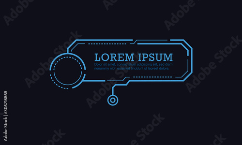 Digital callouts titles. Futuristic sci fi frame template design. Vector illustration