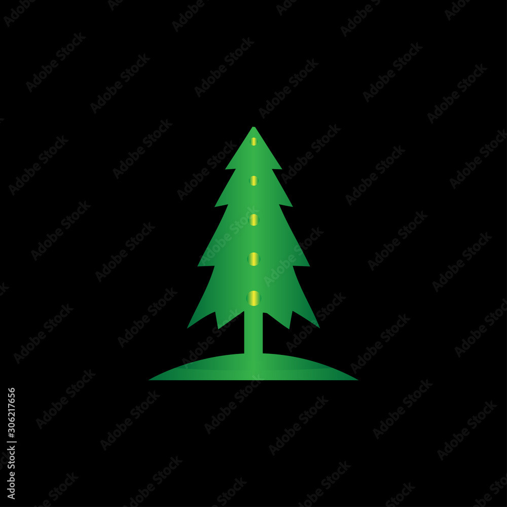 Obraz premium christmas tree icon, christmas tree logo, colorful Christmas tree