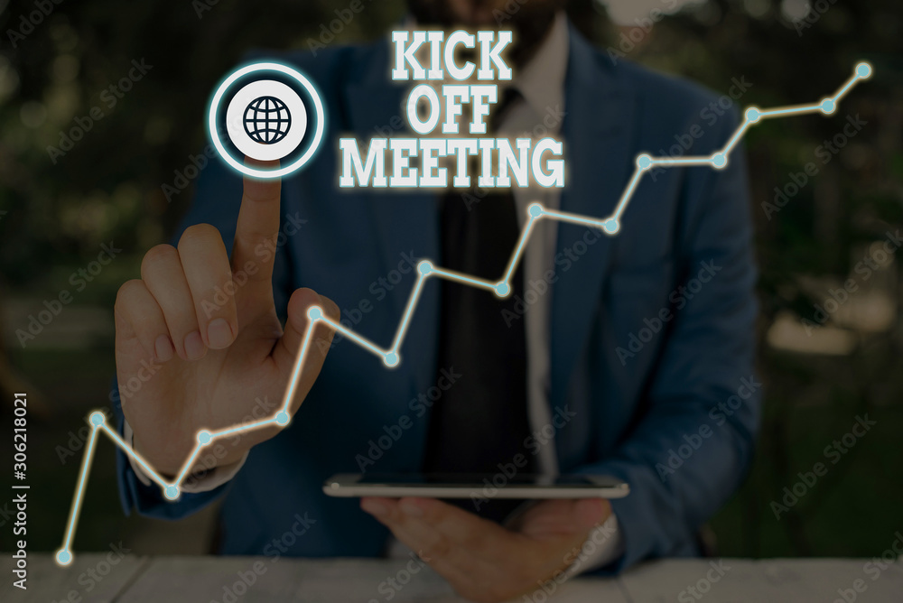 Conceptual Hand Writing Showing Kick Off Meeting. Concept Meaning Getting  Fired From Your Team Private Talking About Company Square Rectangle Paper  Sheet Load With Full Of Pattern Theme Stock Photo, Picture and