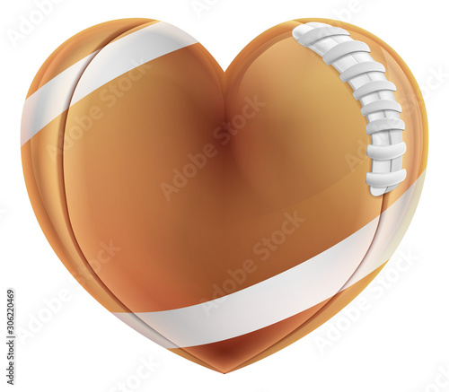 Heart shaped American footb...