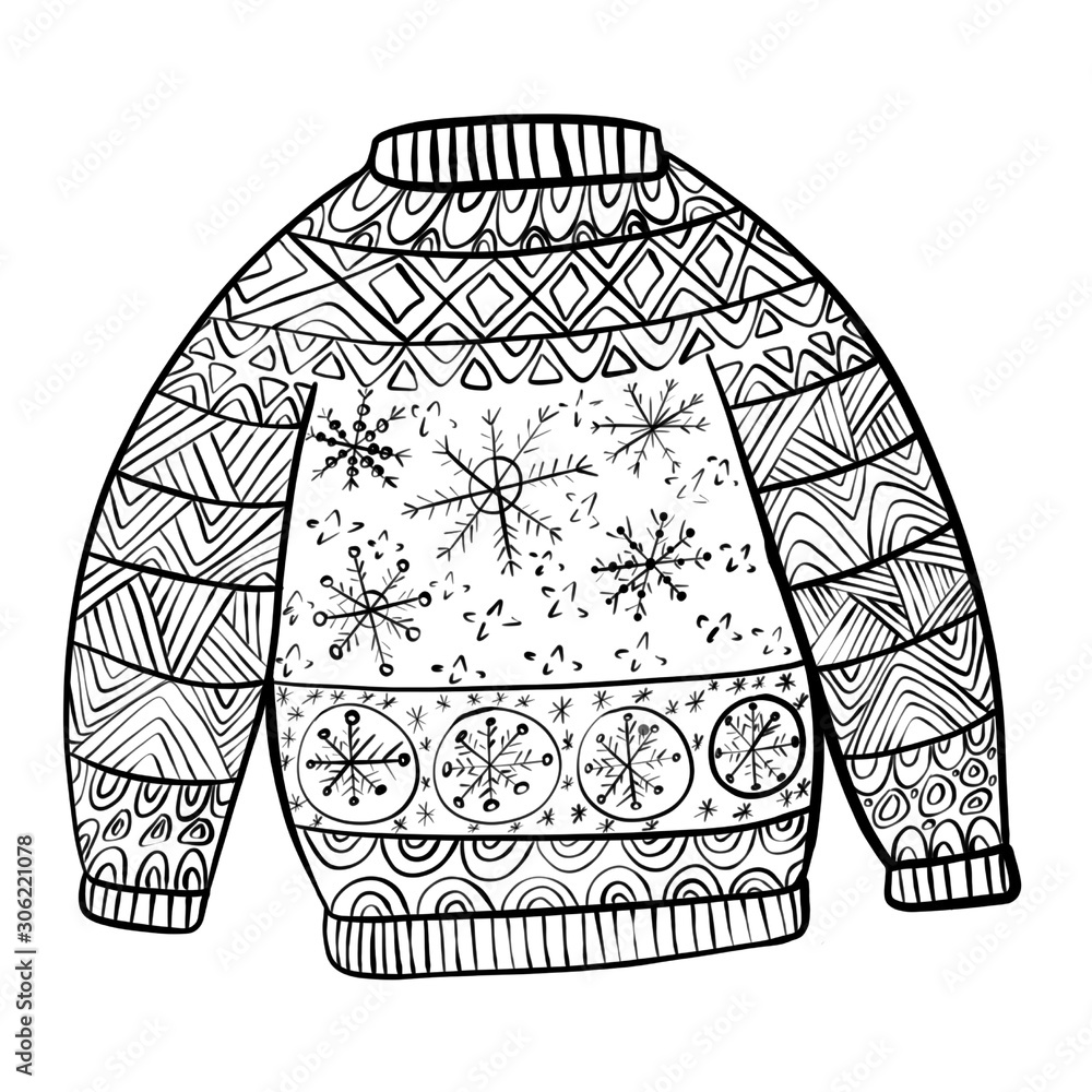 Painting for coloring sweater with different patterns for books ...