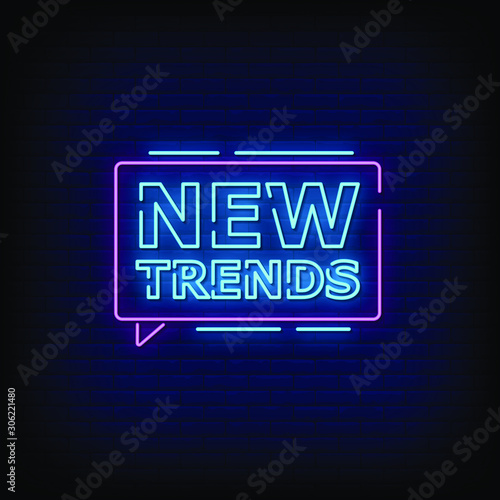 New Trends Neon Signs Style Text Vector