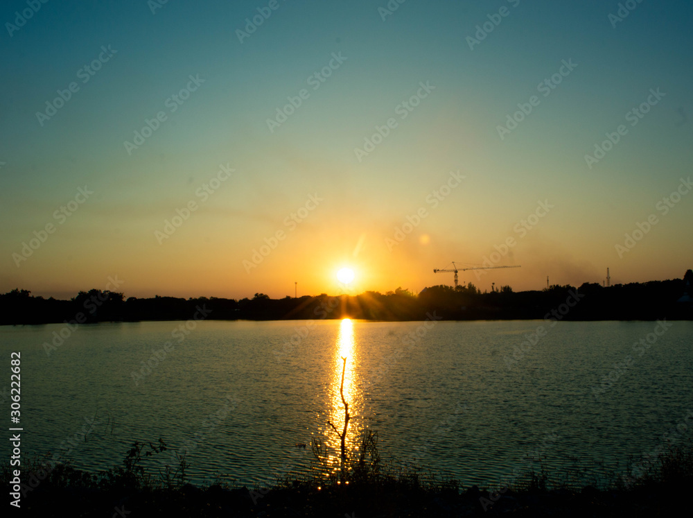 sunset at the great river sunset at the great river