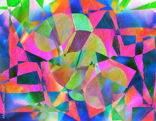 Holographic background in the style of the 80-90s. Real texture of cellophane film in bright acid colors.