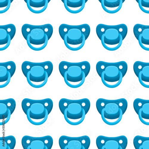Illustration on theme seamless pattern baby pacifiers